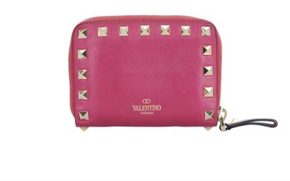 Valentino Small Rockstud Zipped Wallet, front view